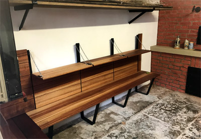 Eckbankl�sung f�r Backhaus Mit klappbaren Kopfteilen als zus�tzliche Arbeits-/Stellfl�che