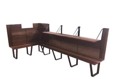 Eckbankl�sung f�r Backhaus Mit klappbaren Kopfteilen als zus�tzliche Arbeits-/Stellfl�che