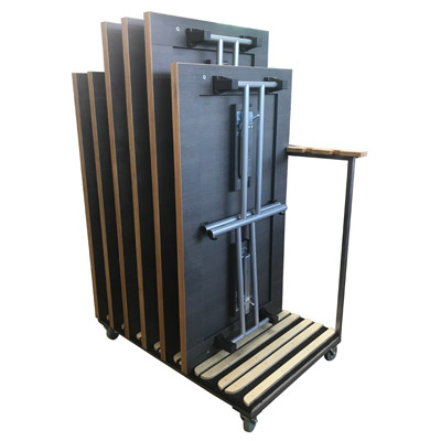 Klapptisch Tal mit fahrbarem Tr�gerwagen HPL beschichtet